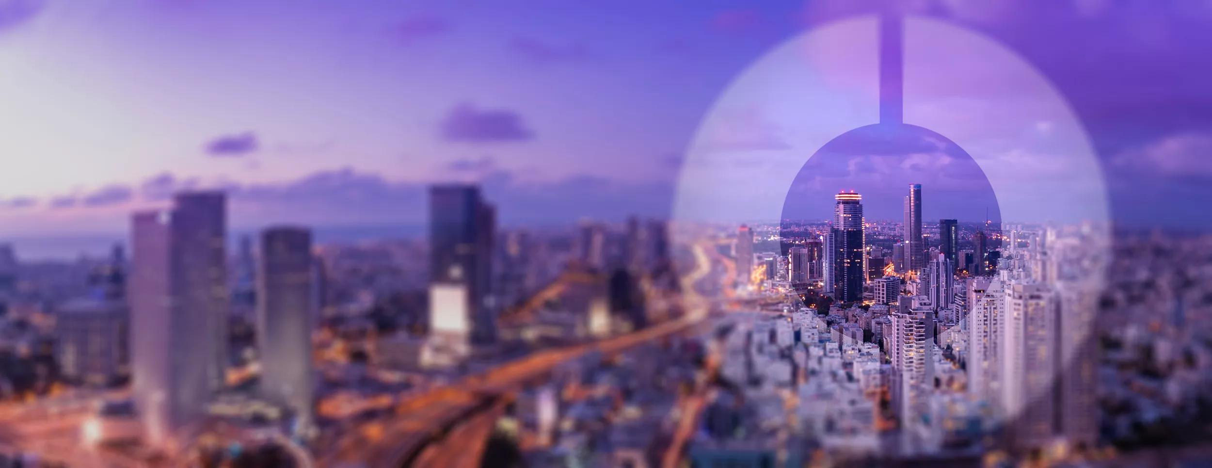 Banners cities with translucent lens 2880x1112