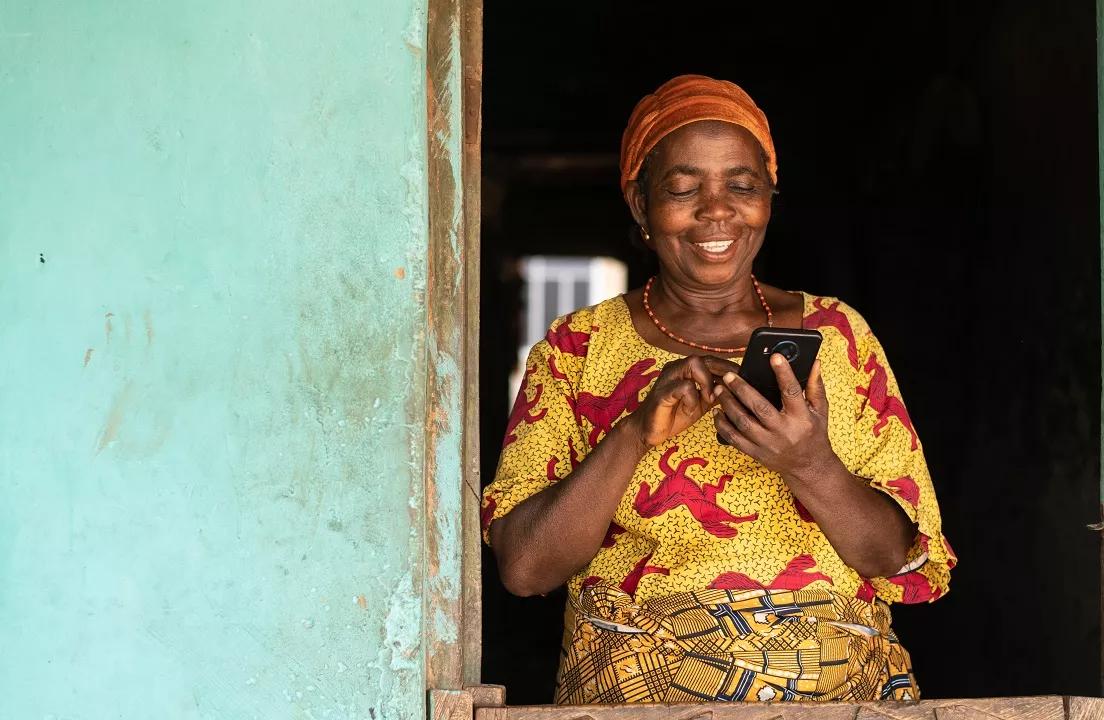 Woman in Africa with mobile