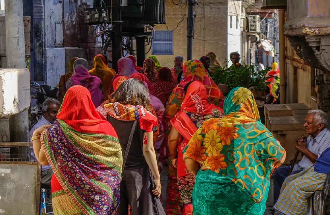 Indian women in street