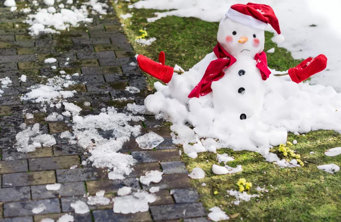 August fund commentary featuring a snowman melting